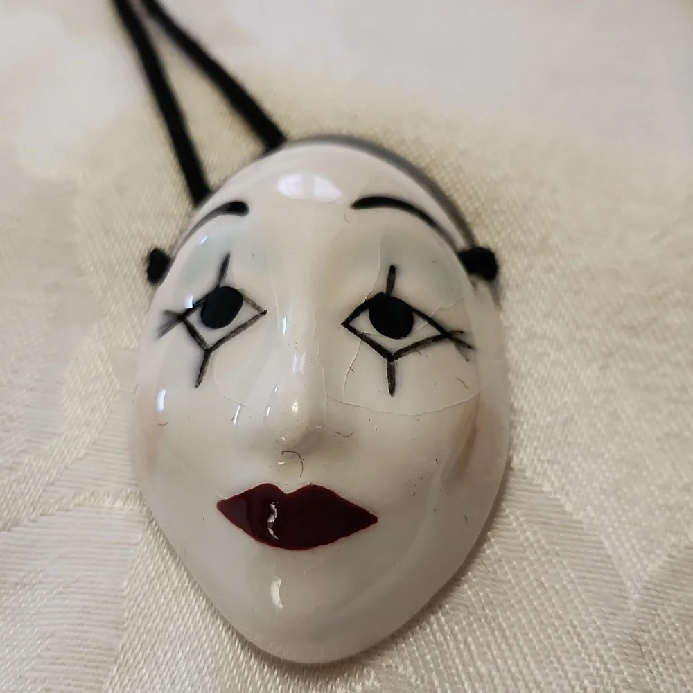 Vintage Theater Mask Necklace